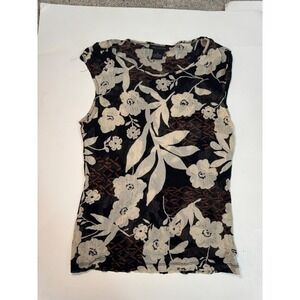 The Limited Sheer Floral Print Sleeveless Top Women's Size M